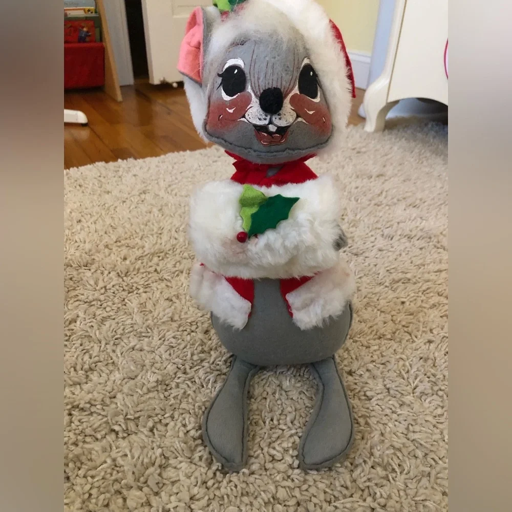 🎅🏽Vintage Annalee Christmas Girl Mouse: 1965